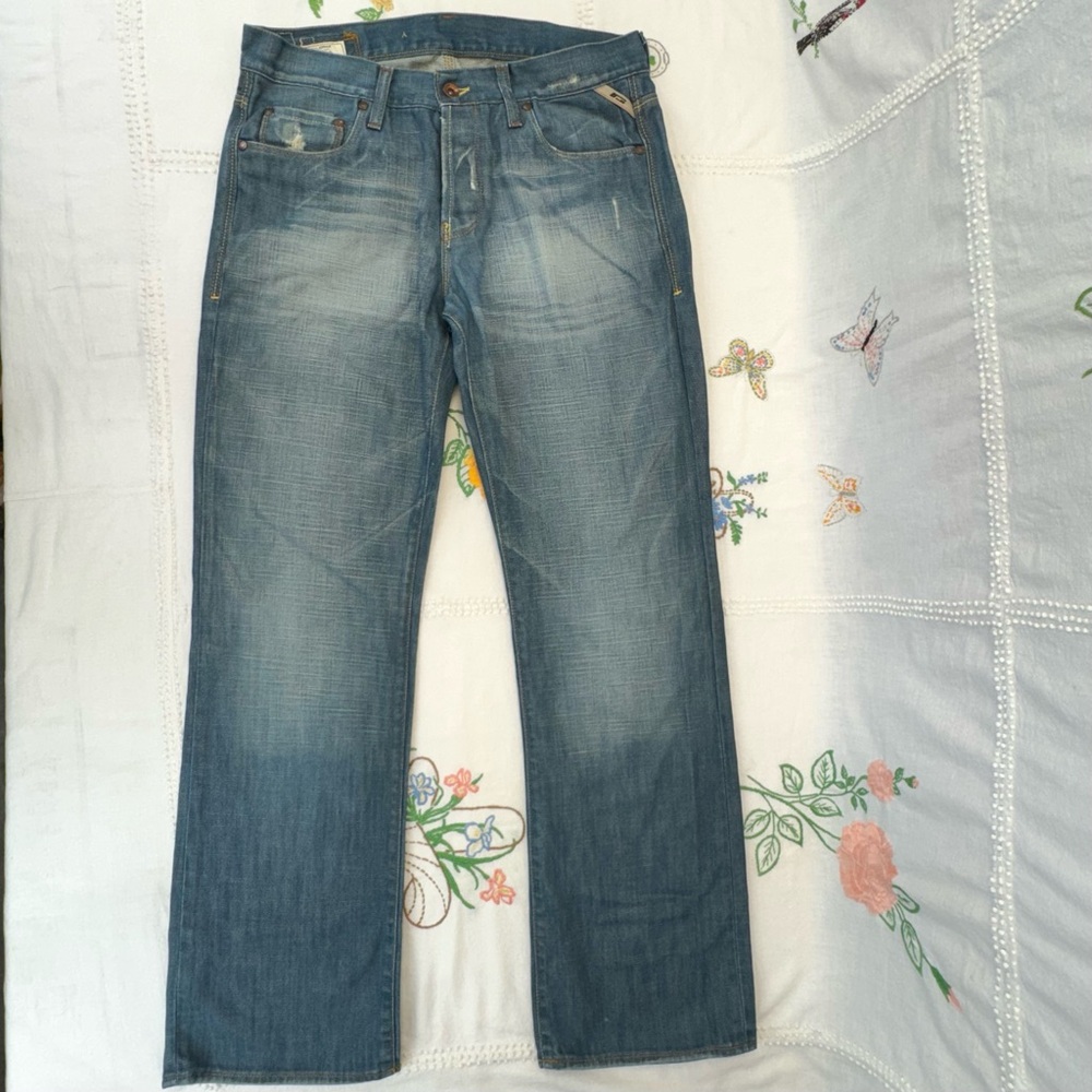 Vintage Jack & Jones Gate Jeans 33x32 Green Cast Wash Made in Italy 297101